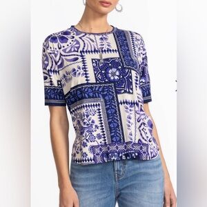 NWT Johnny Was Janie Favorite Cropped Tee Boho Plus 3X